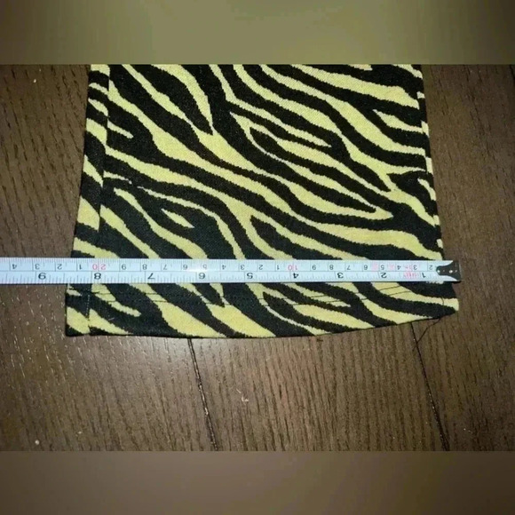 ZARA Zebra Print Jacquard Pants Green/Black Knit Sz S - Picture 14 of 14